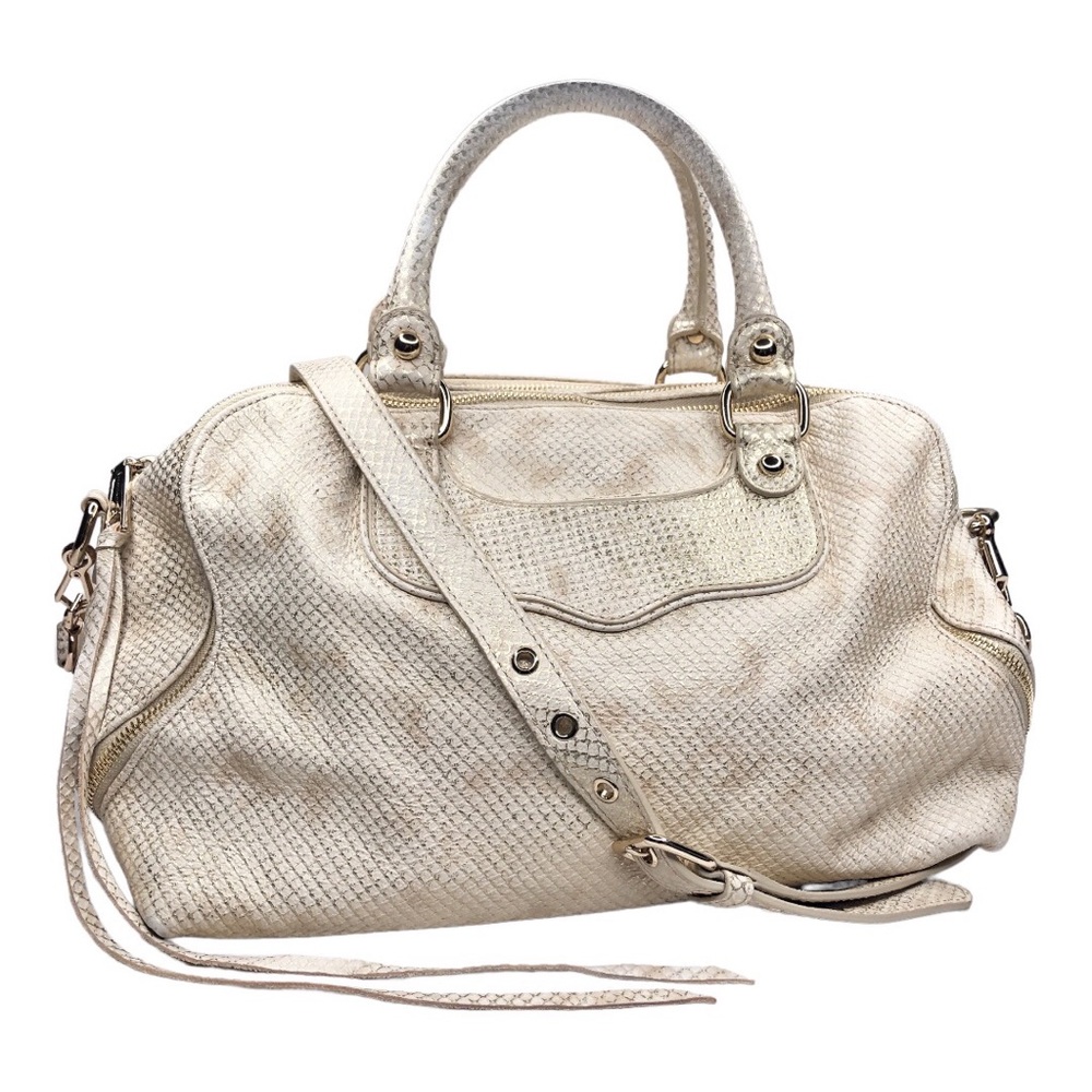 Gorgeous Rebecca Minkoff Metallic Cream Snake Print Leather Purse - EUC!